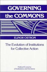 Cover of Governing the Commons: The Evolution of Institutions for Collective Action. 