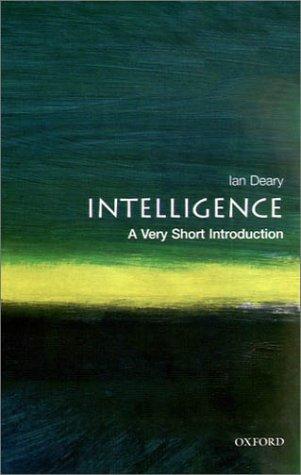 Cover of Intelligence: A Very Short Introduction. 