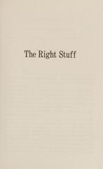 Cover of The Right Stuff. 